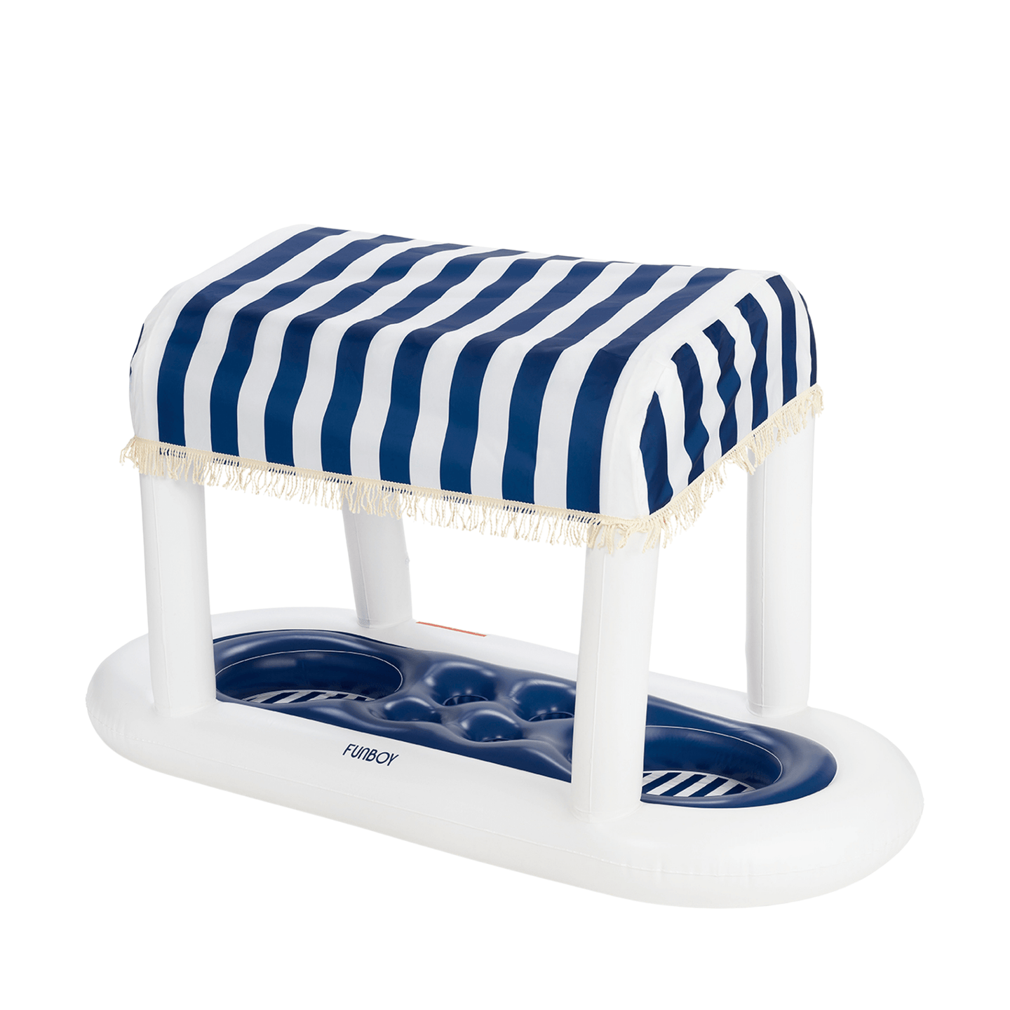 Navy White Stripe Inflatable Cabana Bar