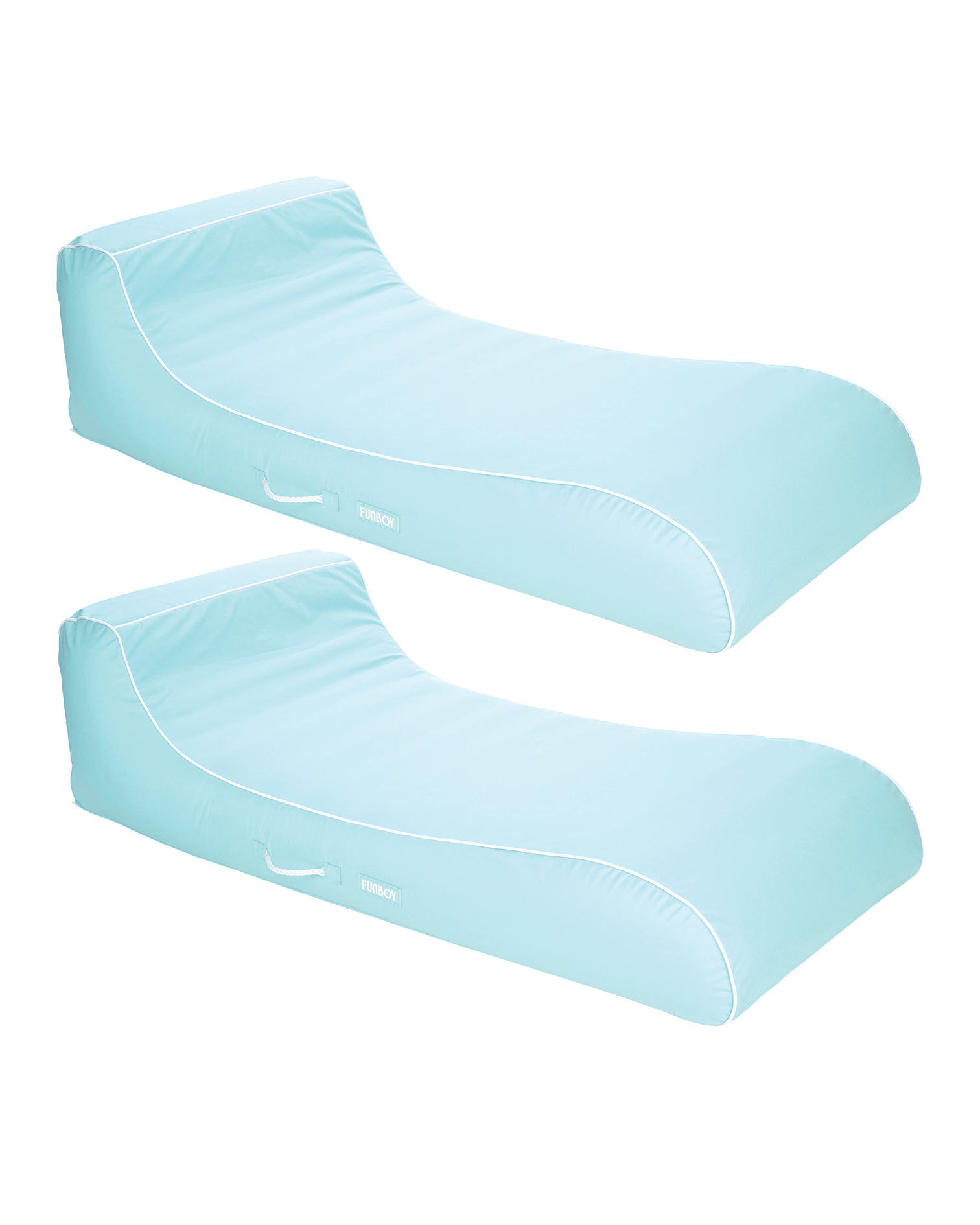 Baby Blue Cabana Fabric Sunbed Lounger - 2 Pack - FUNBOY