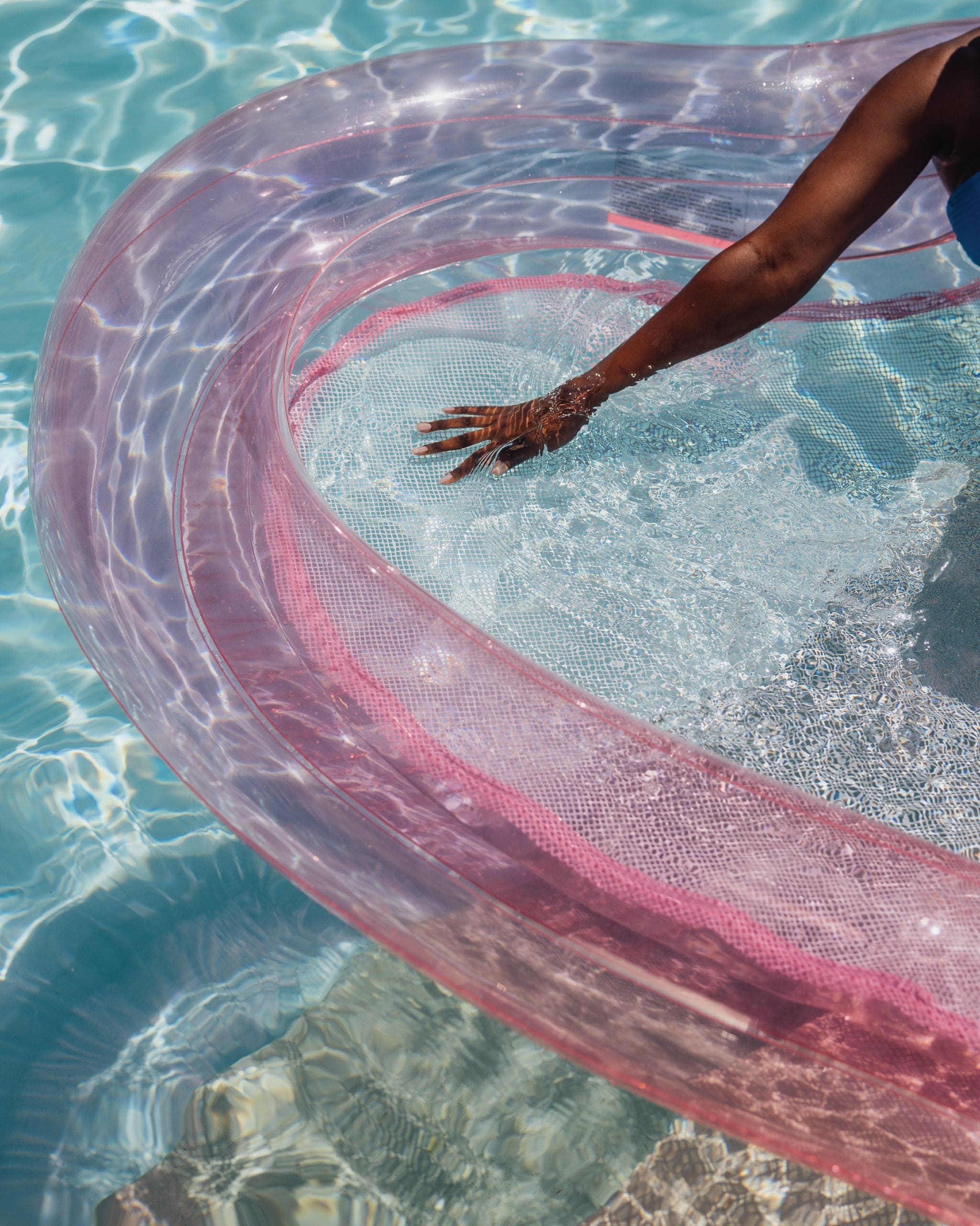 Heart Shaped Inflatable Pool, Clear Pink - FUNBOY