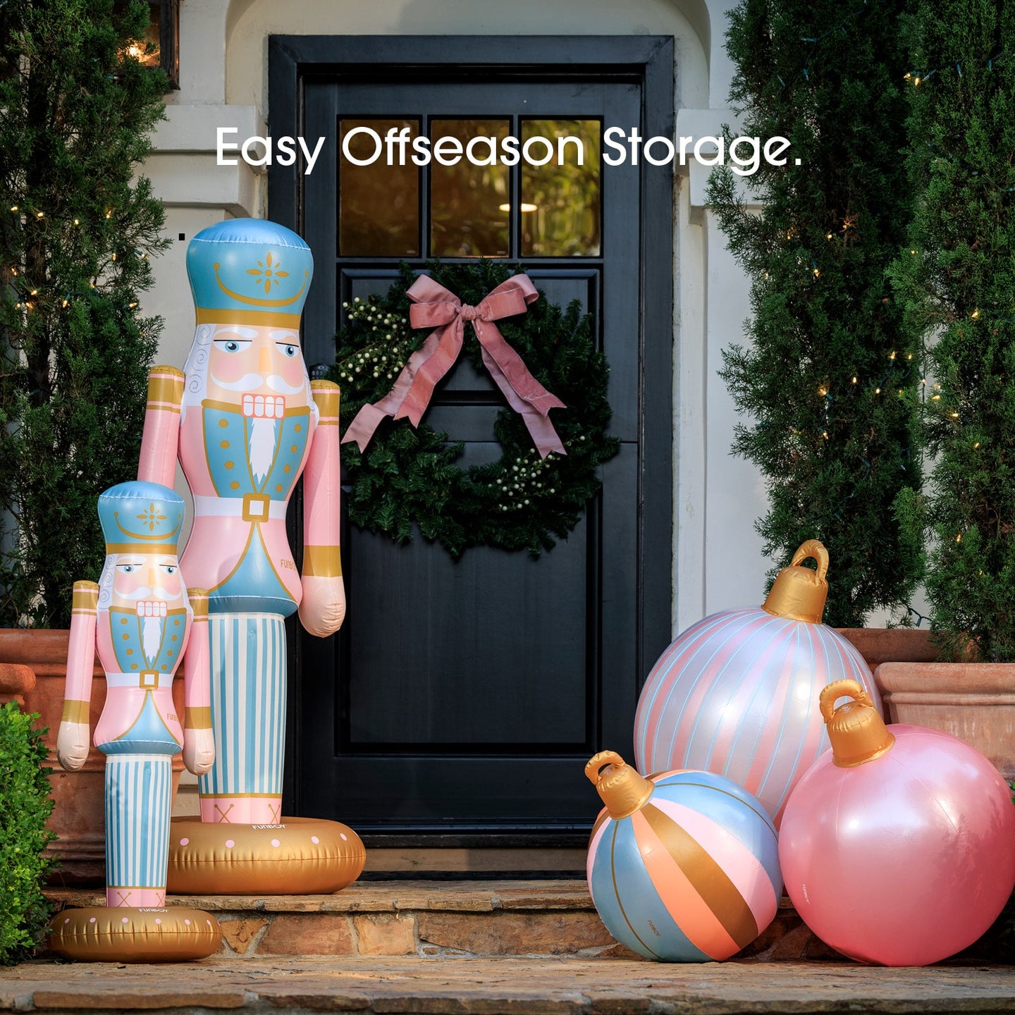 Inflatable Christmas Nutcracker - Easy offseason storage.