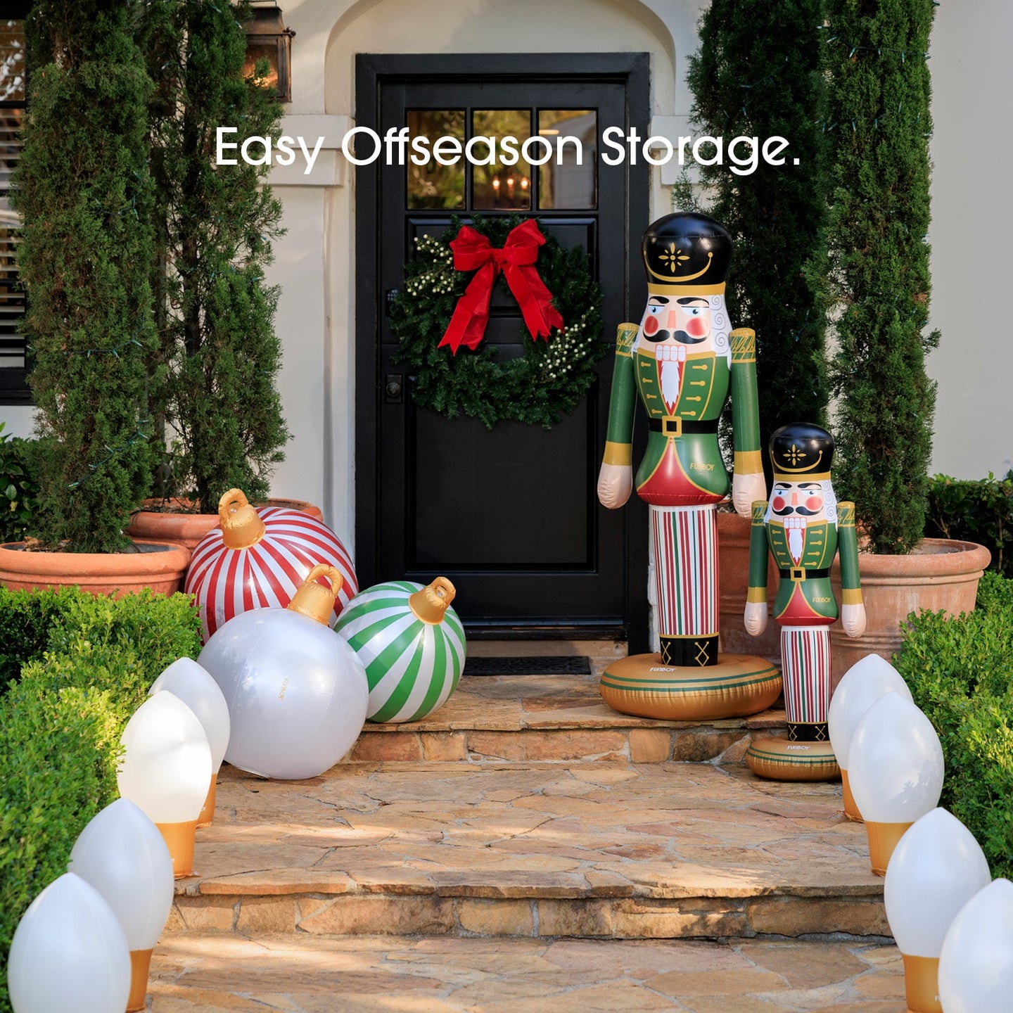 Inflatable Christmas Nutcracker - Easy offseason storage.