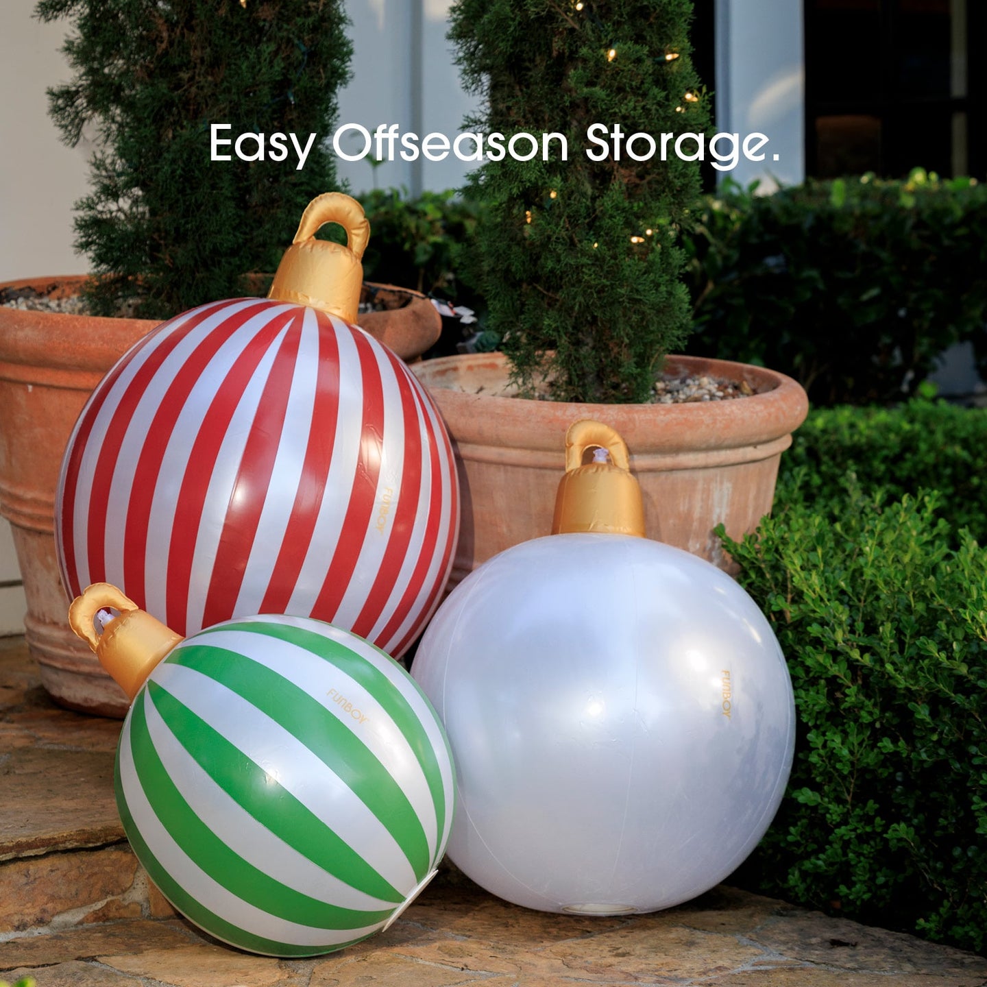 Inflatable Christmas Ornaments - Easy offseason storage.