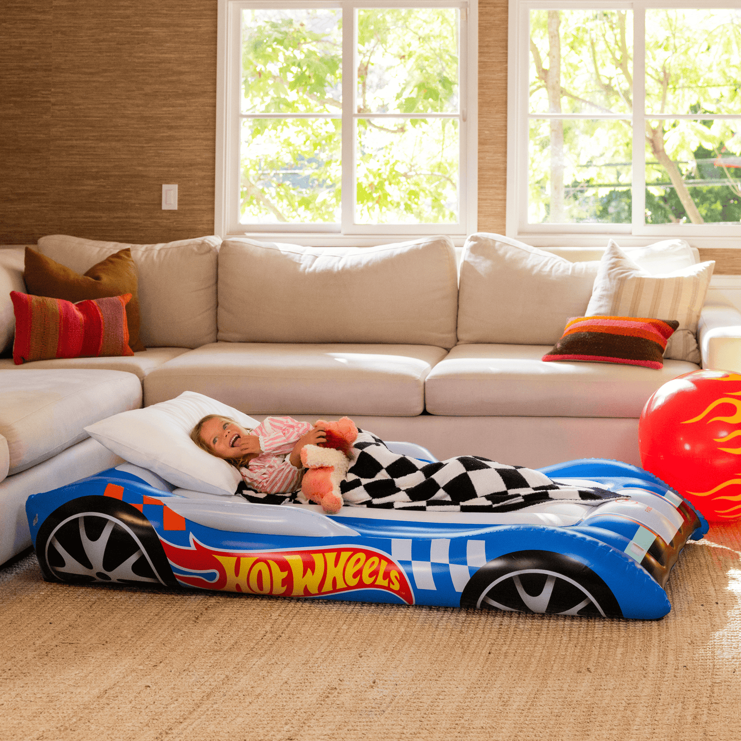 Hot Wheels™ x FUNBOY Kids Air Mattress Sleepover Bed