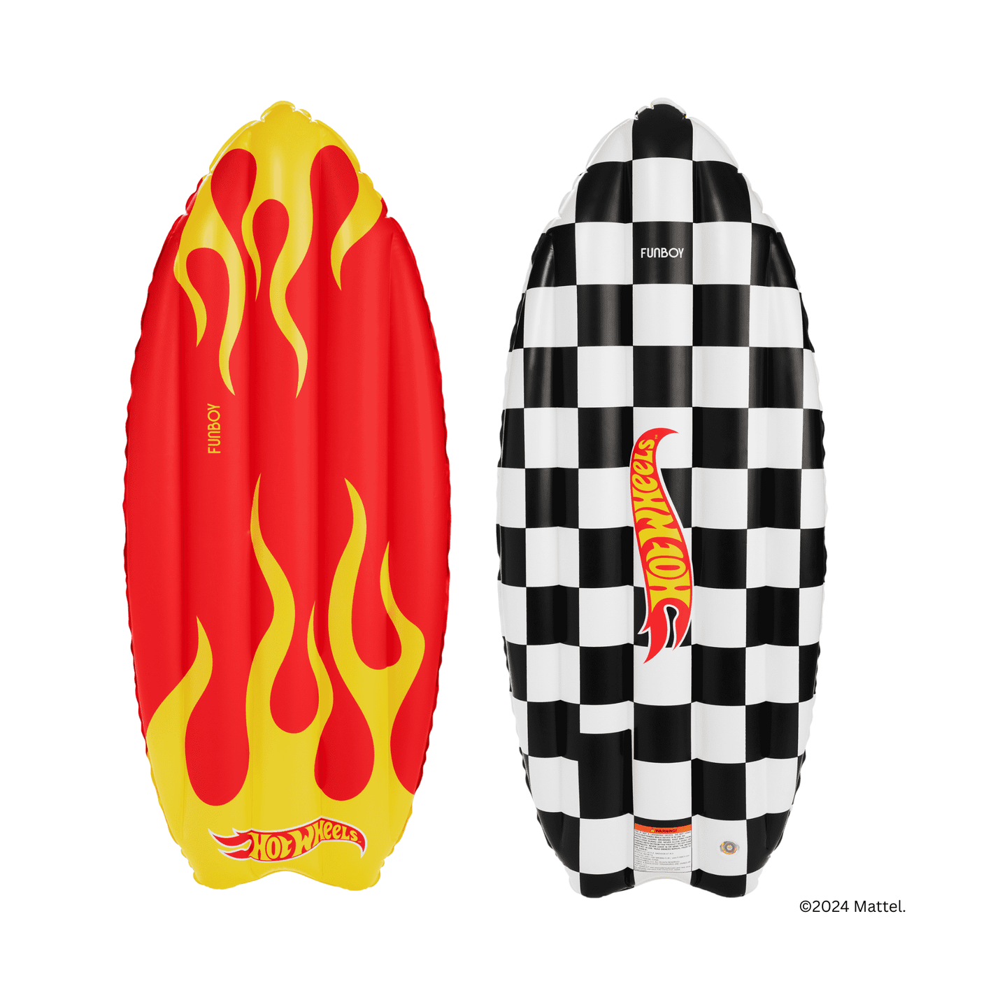 FUNBOY x Hot Wheels Checkered Flame Surfboard (Reversible) Pool Float