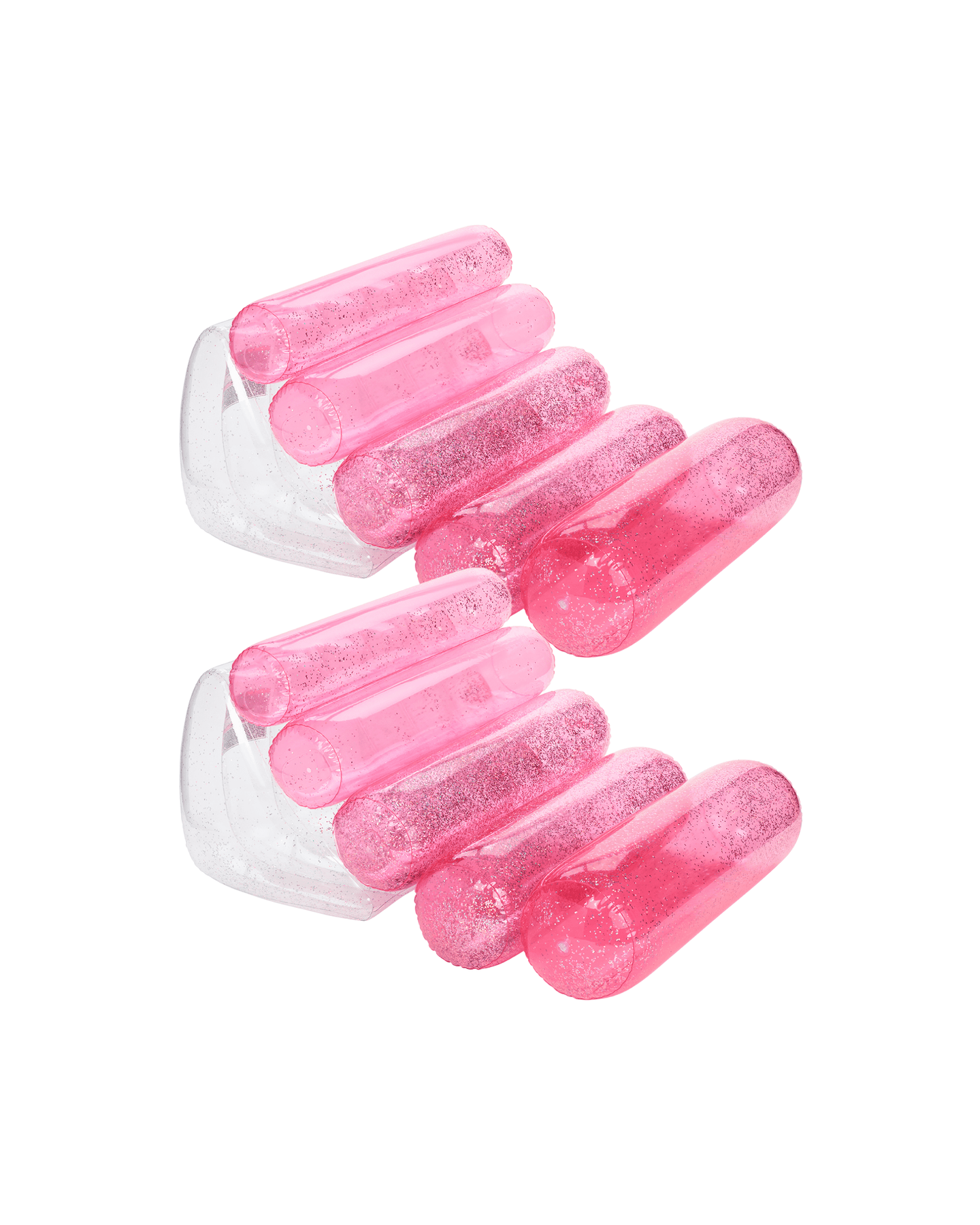 Clear Pink Glitter Leisure Chair Pool Float  - 2 Pack