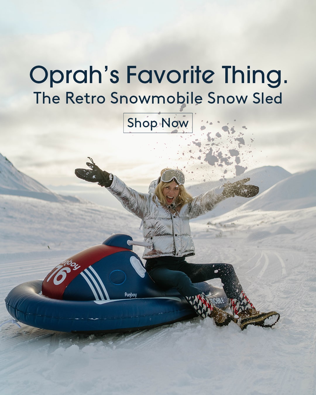 Oprah's favorite Thing. The retro snowmobile snow sled. shop now. 