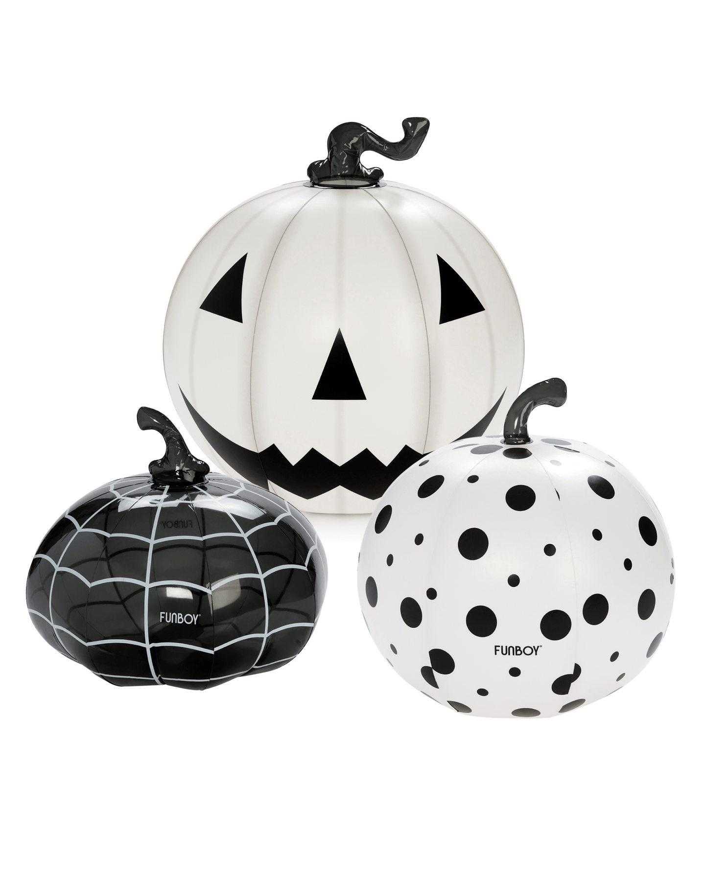 Light Up Halloween Pumpkin Black & White (3 Pack)