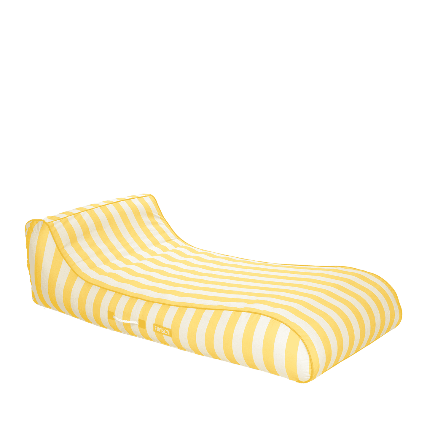 Fabric Colored Pool Float - Yellow Cabana Stripe Lounger