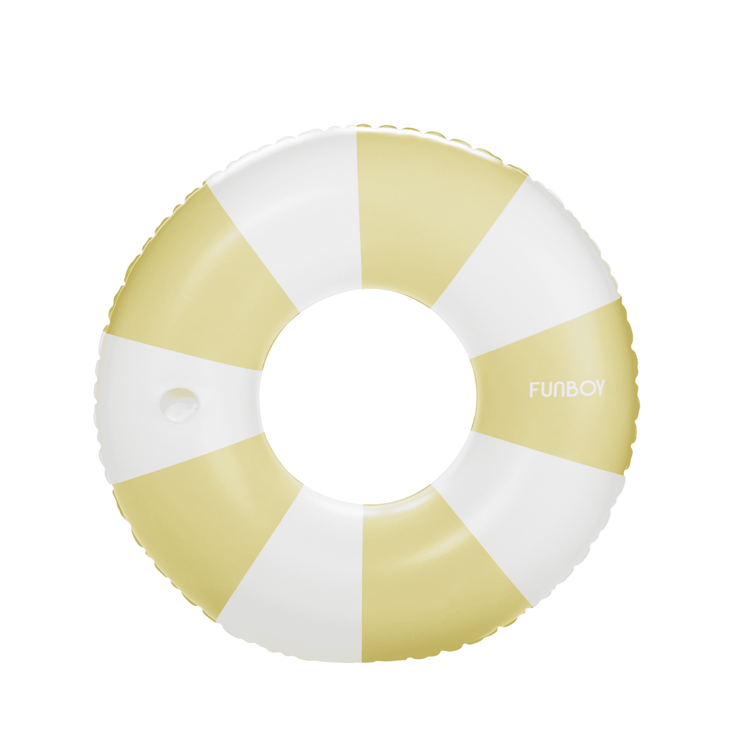 Classic Pool Ring. Yellow  & White Stripe Tube Float