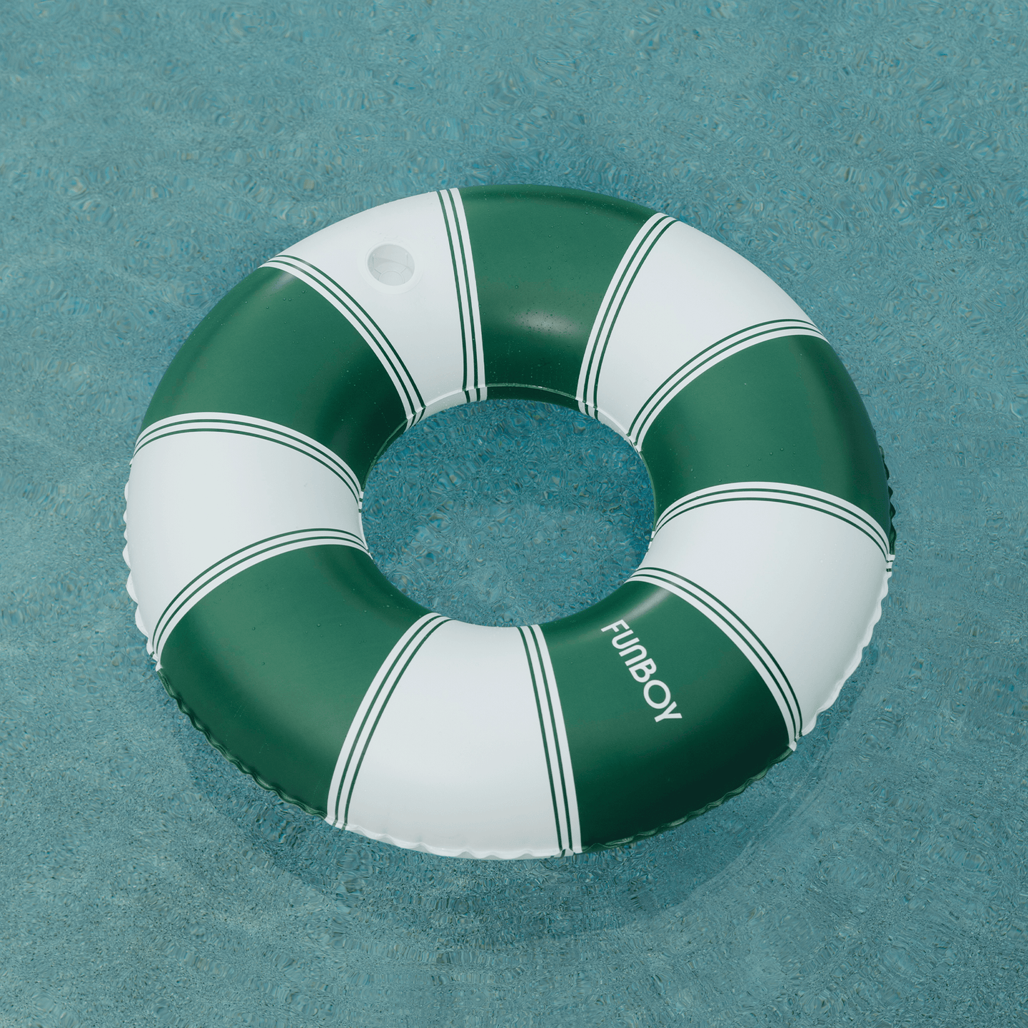 Deep Green Tube Pool float in the water
