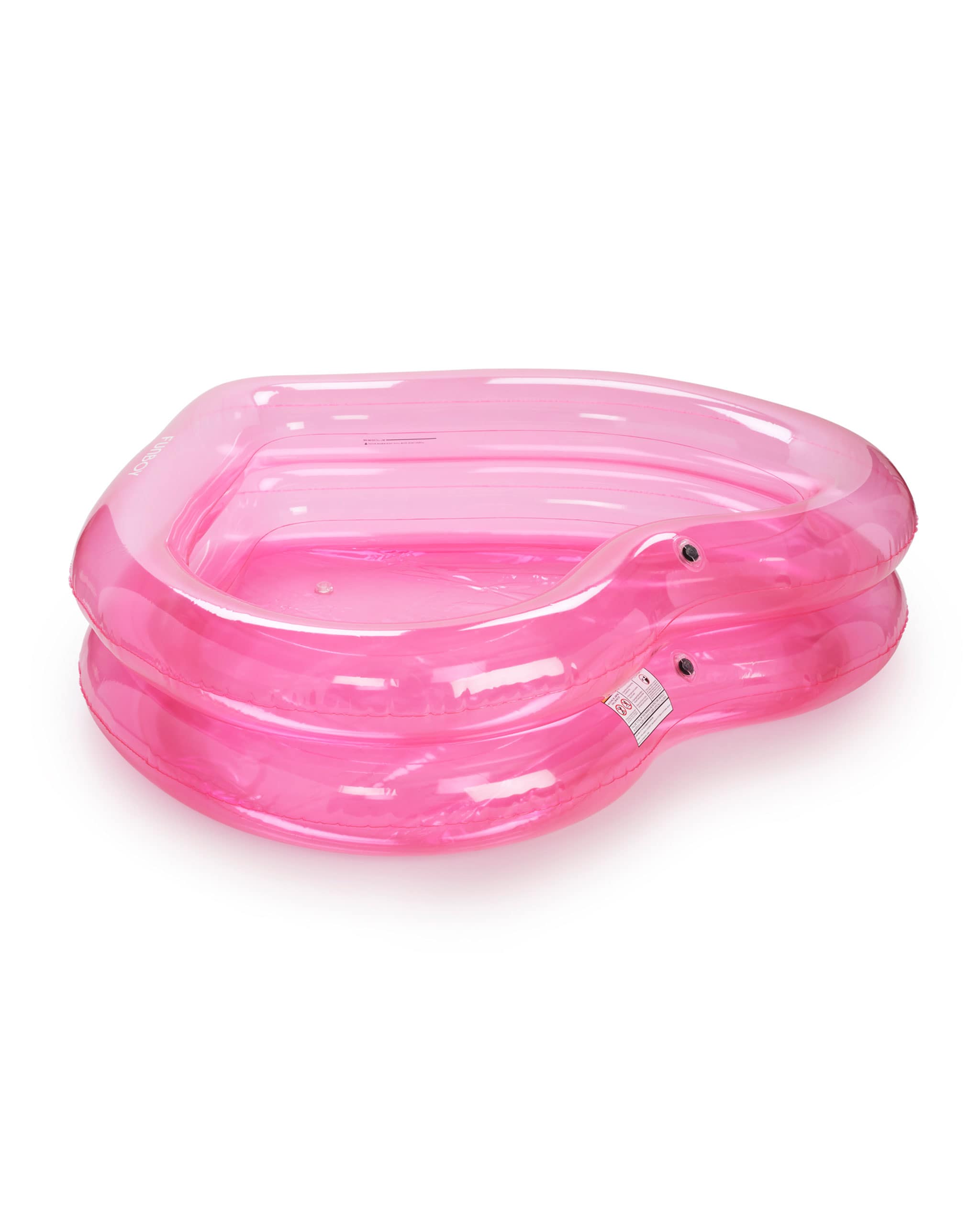 Heart Shaped Inflatable Pool, Clear Pink - FUNBOY