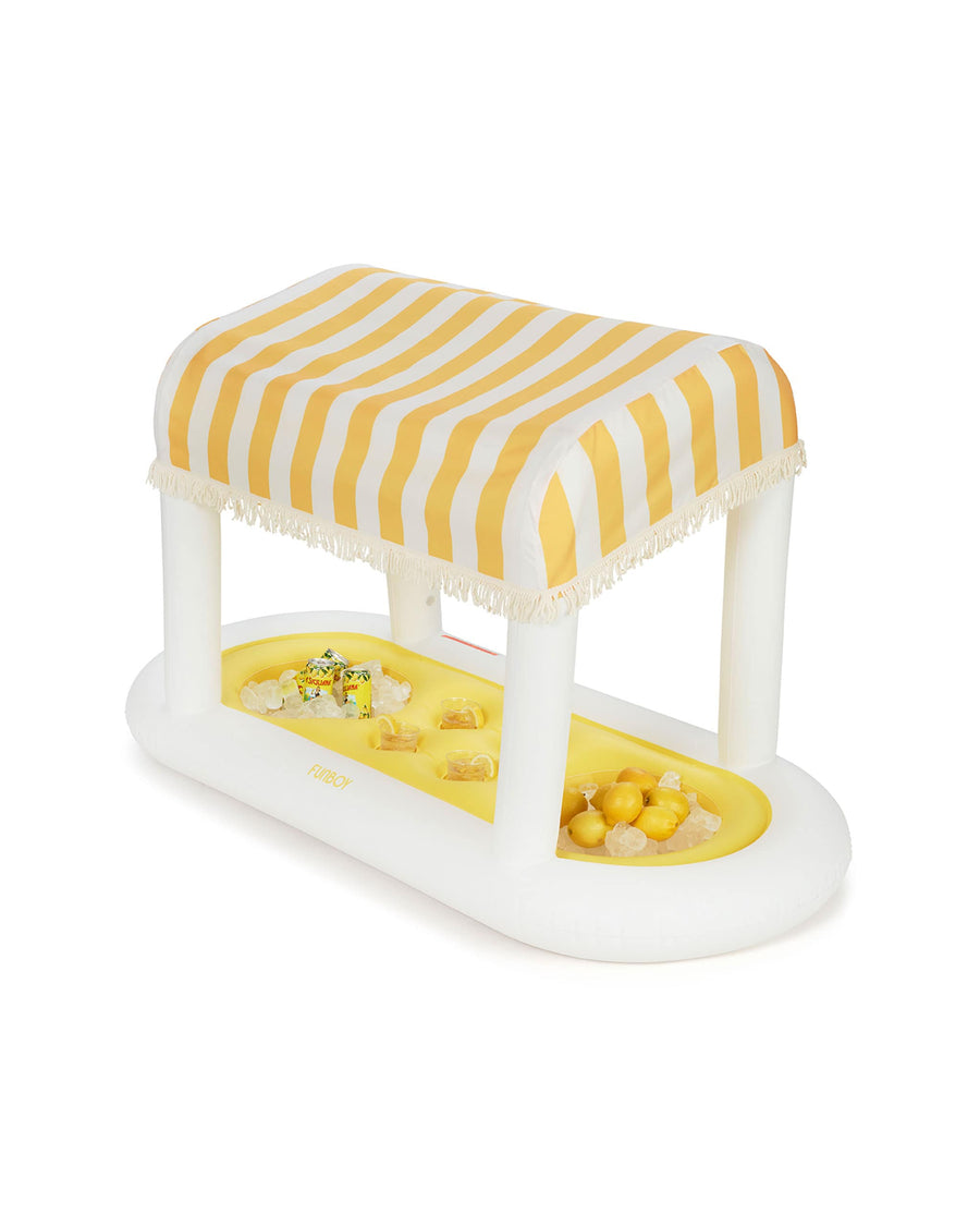 Yellow & Blue Striped Floating Cabana Bar - FUNBOY